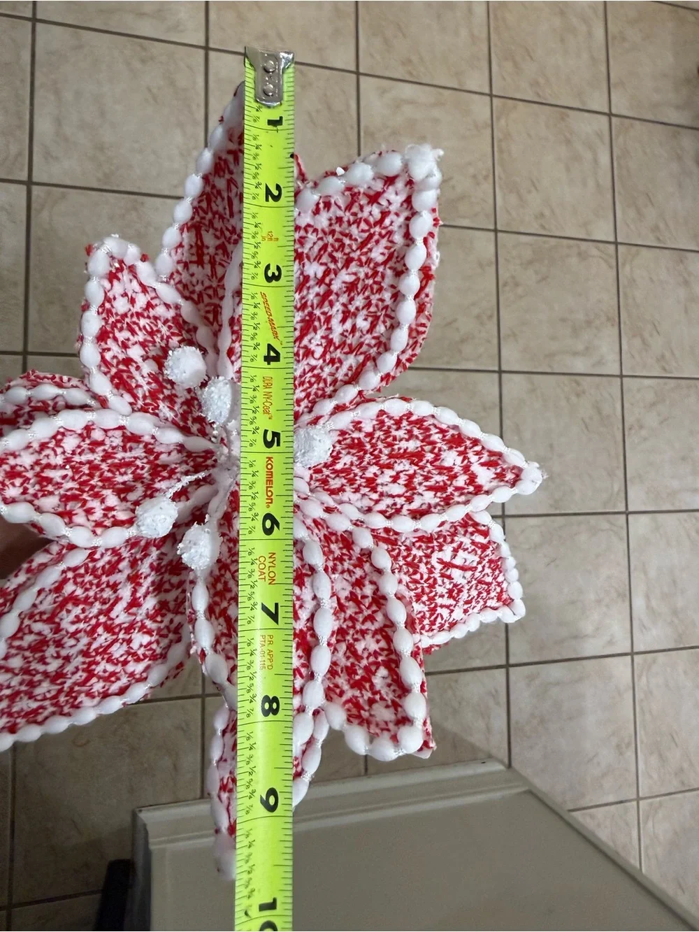 Kirklands Set of 4 Red White Poinsettia Christmas Picks
